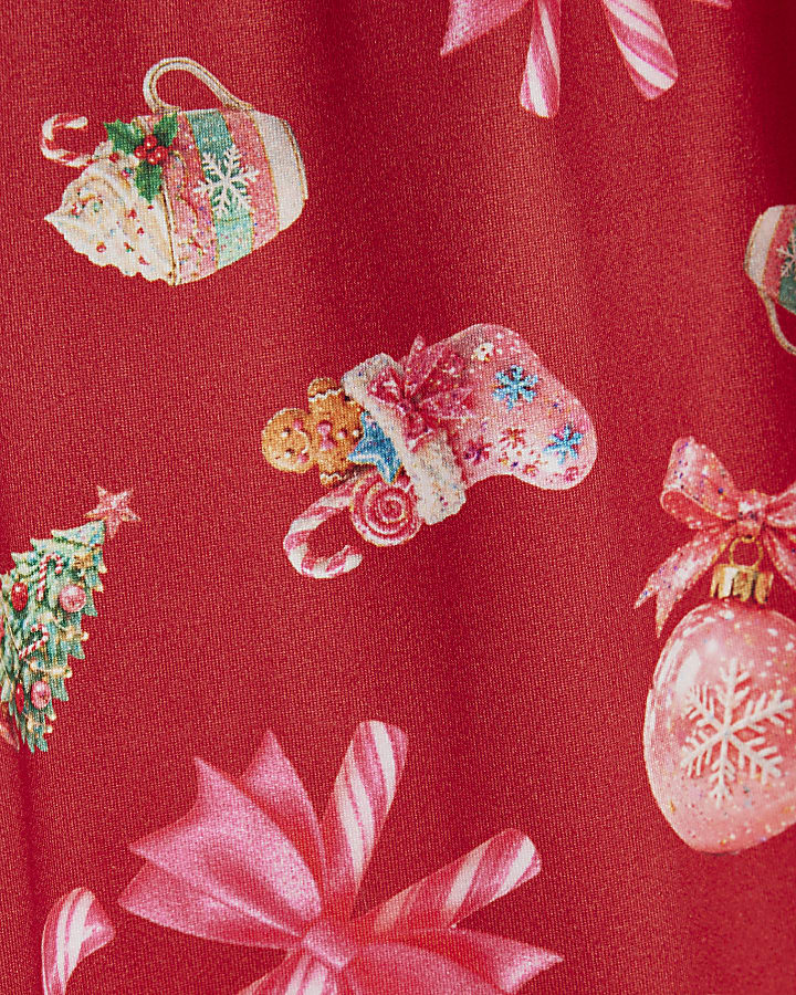 Mini Girls Red Christmas Pyjamas