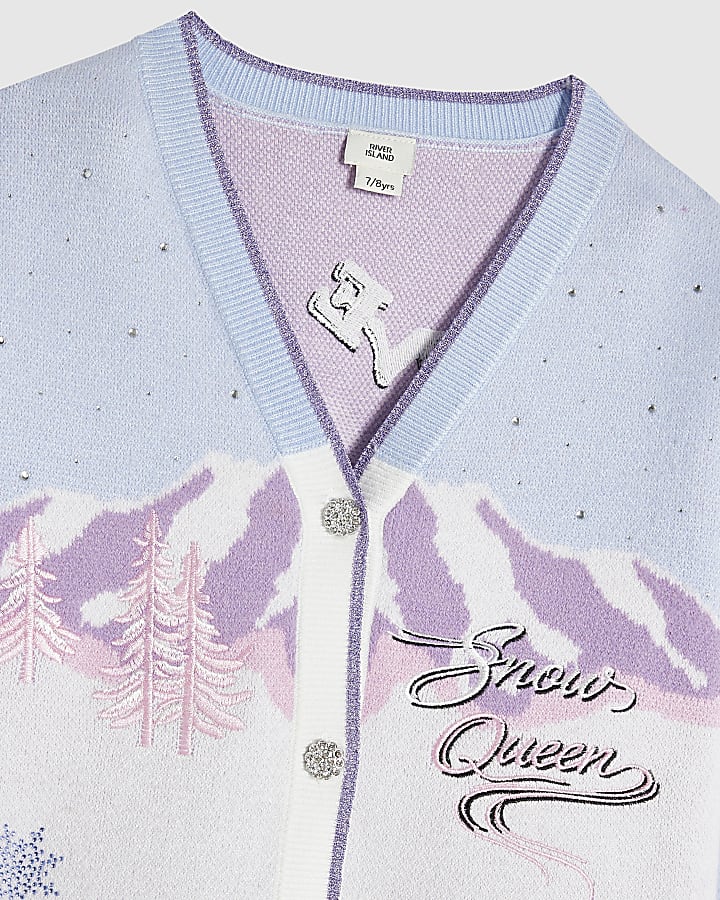 Girls Purple Snow Queen Cardigan