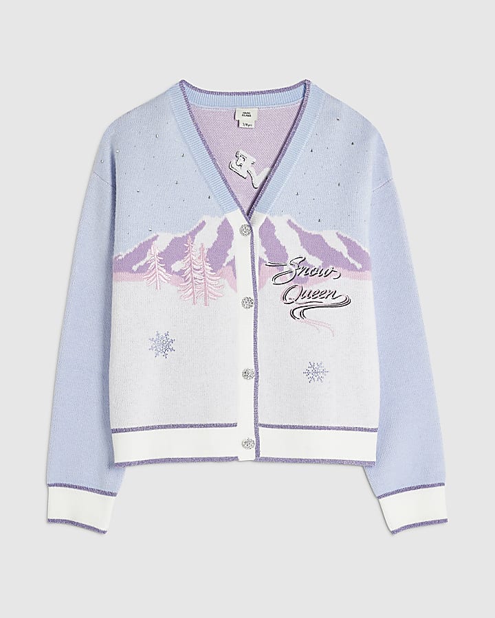 Girls Purple Snow Queen Cardigan