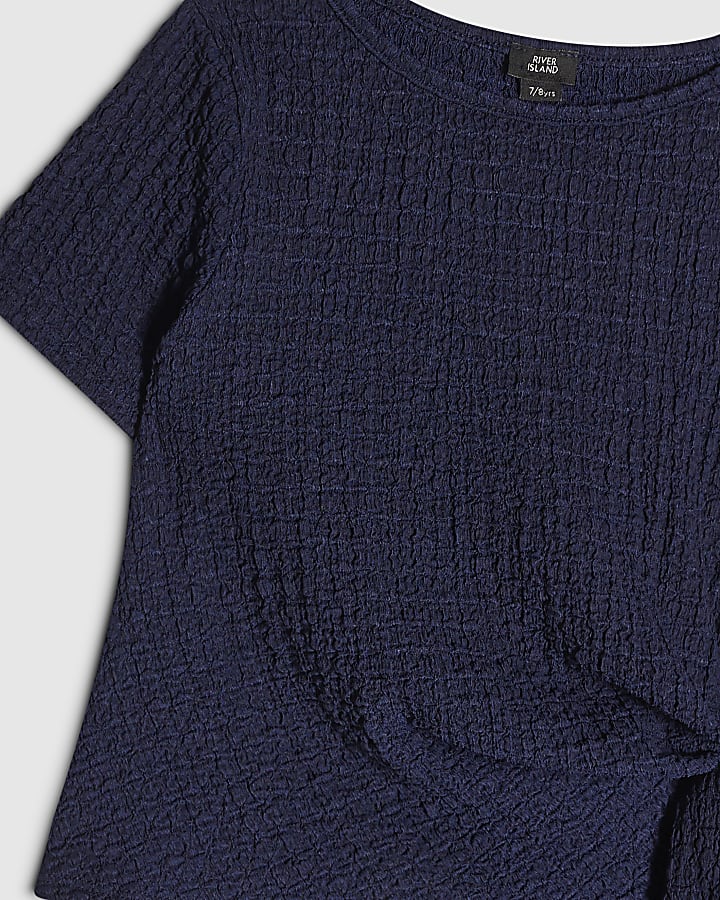 Girls Navy T-Shirt And Trousers Set