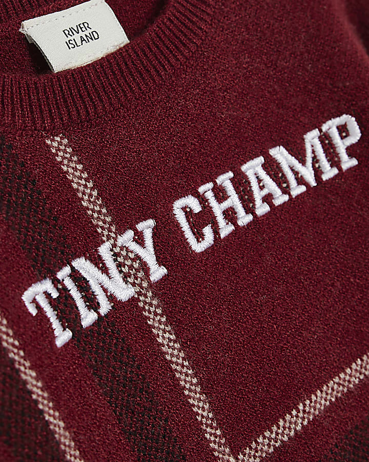Baby Boys Red Tiny Champ Knit Jumper Set