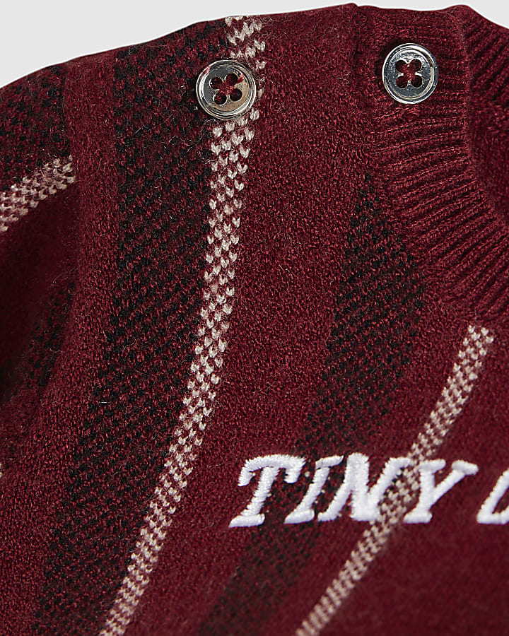 Baby Boys Red Tiny Champ Knit Jumper Set