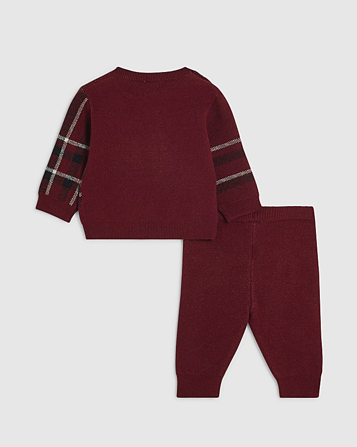 Baby Boys Red Tiny Champ Knit Jumper Set