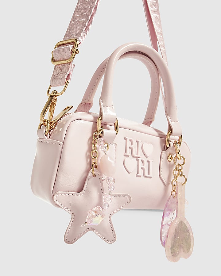 Girls Pink Multi Charm Crossbody Bag