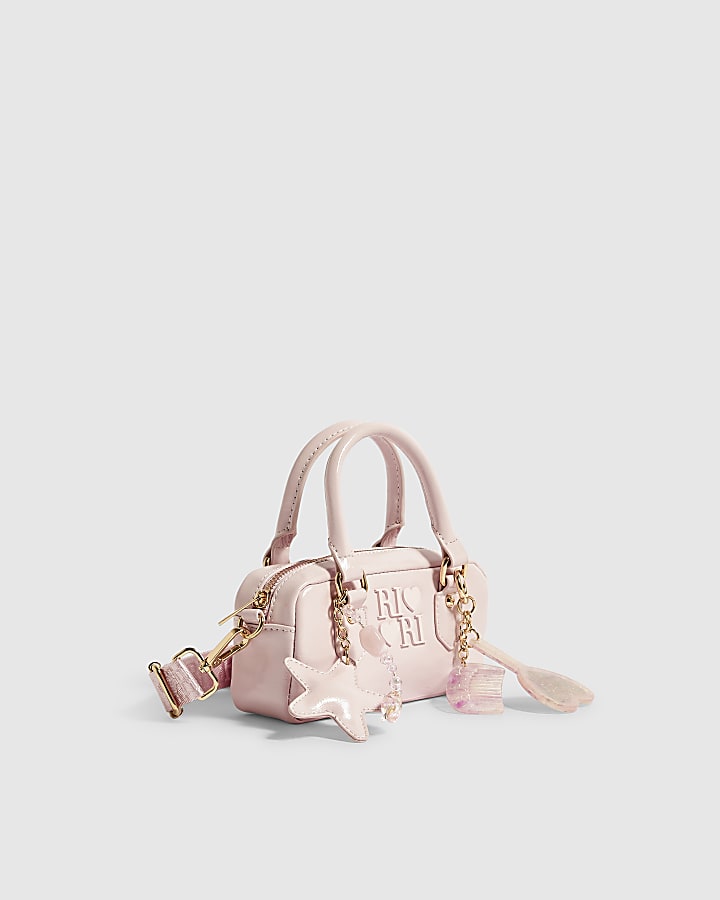 Girls Pink Multi Charm Crossbody Bag