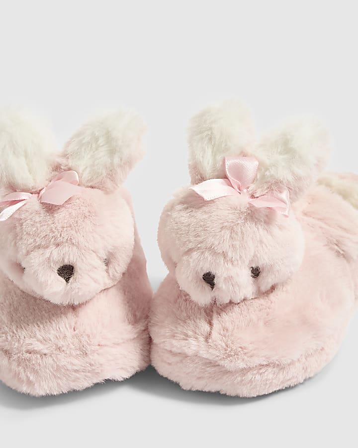 Mini Girls Pink Bunny Slippers
