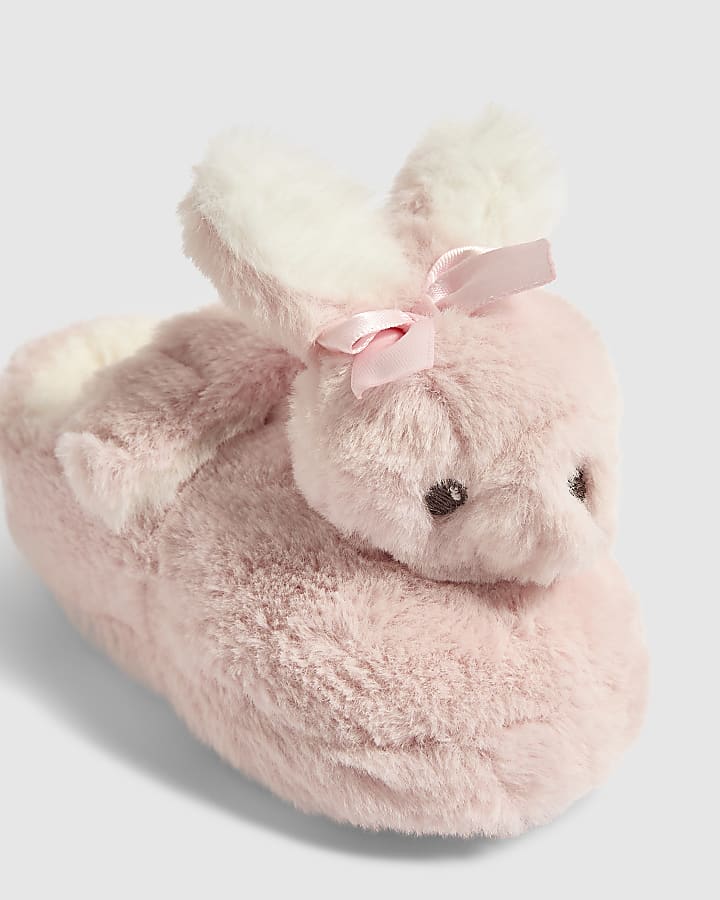 Mini Girls Pink Bunny Slippers