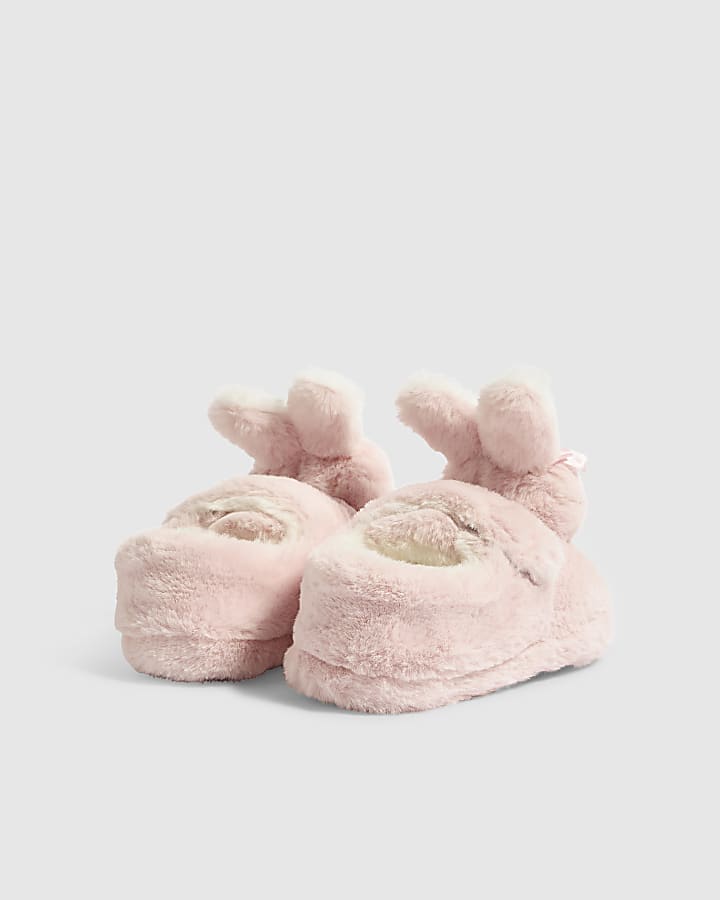 Mini Girls Pink Bunny Slippers