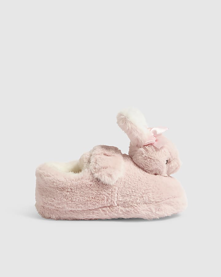 Mini Girls Pink Bunny Slippers