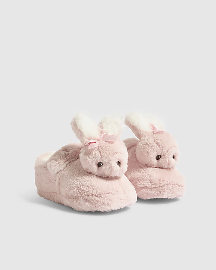 Mini Girls Pink Bunny Slippers