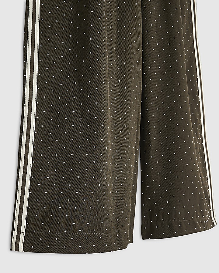 Girls Khaki Embellished Cargo Trousers