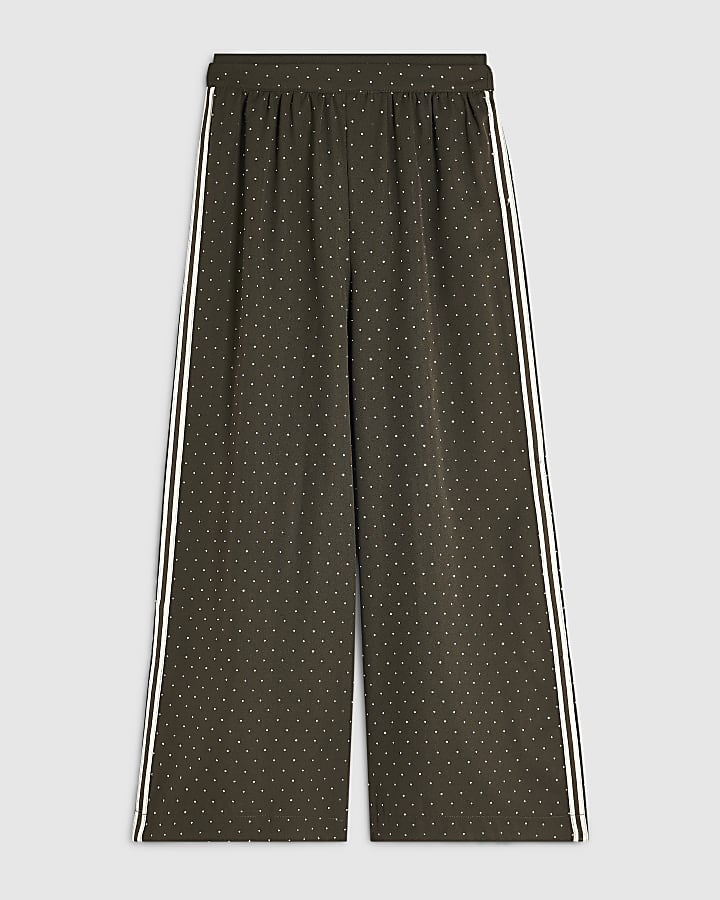 Girls Khaki Embellished Cargo Trousers