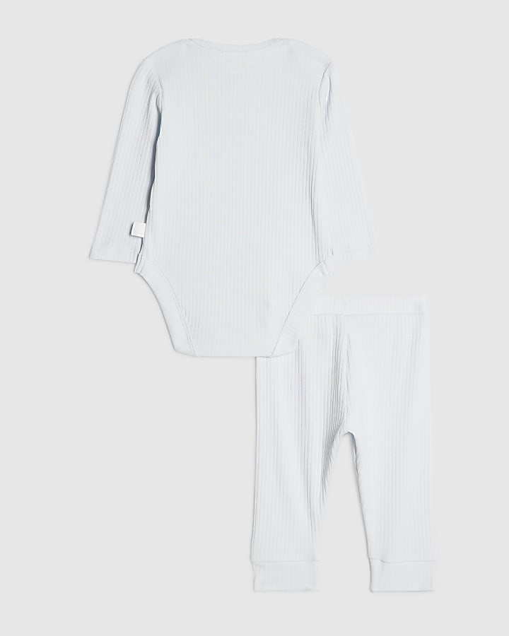 Baby Boys Blue Football Bear 10 Bodysuit Set