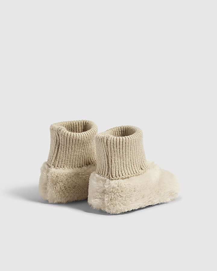 Baby Cream Bear Slipper Booties