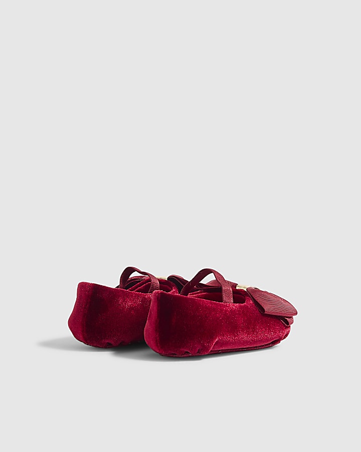 Baby Girls Red Monogram Soles Ballerina Shoes