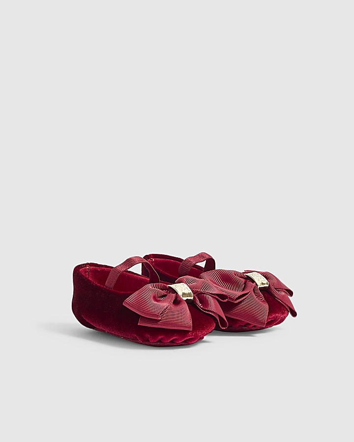Baby Girls Red Monogram Soles Ballerina Shoes