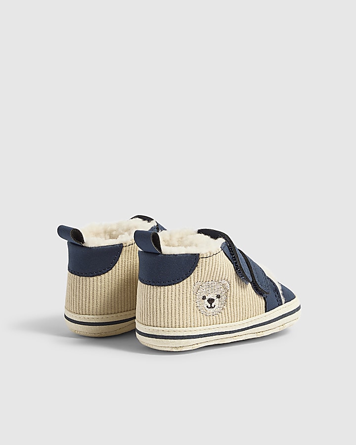 Baby Boys Navy Corduroy High Top Trainers