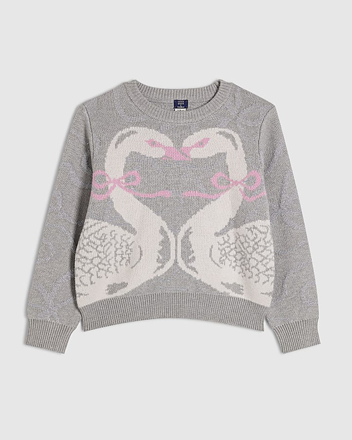 Girls Grey Swan Jumper
