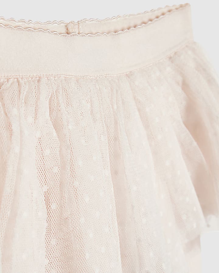 Baby Girls Pink Tulle Bow Top Set