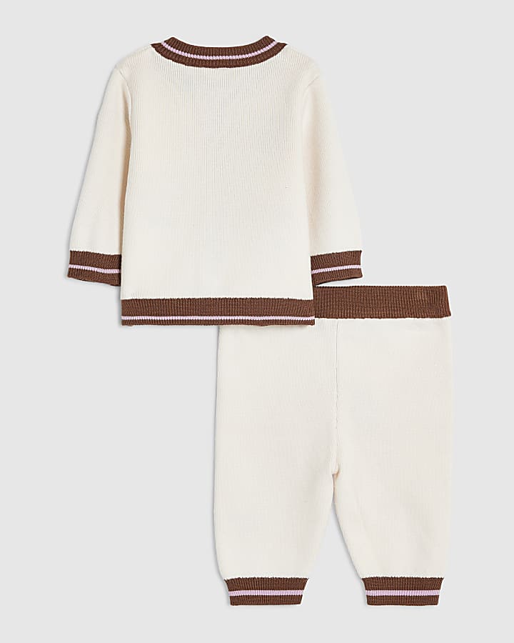Baby Girls Cream Knit House Cardigan Set