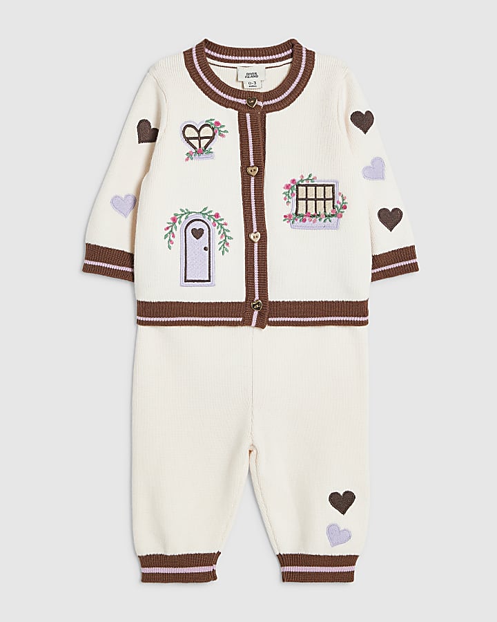 Baby Girls Cream Knit House Cardigan Set
