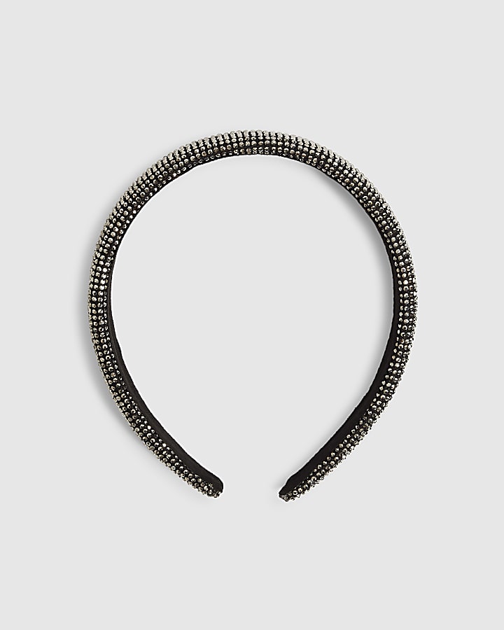 Girls Black Rhinestone Hairband