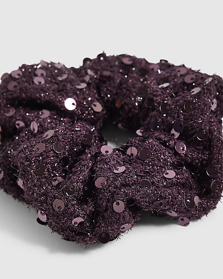 Purple Sequin Scrunchie