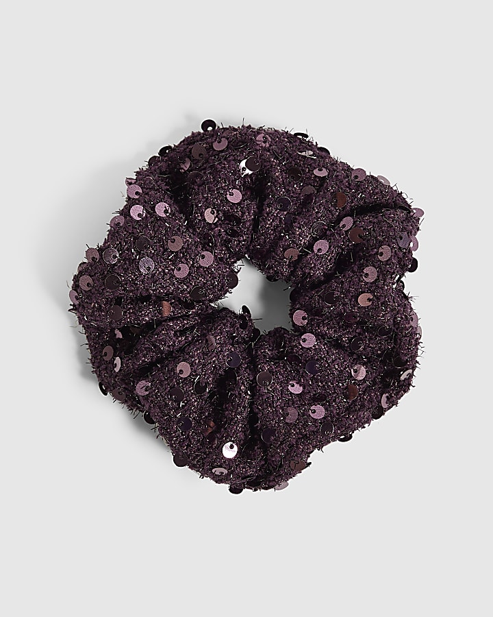 Purple Sequin Scrunchie