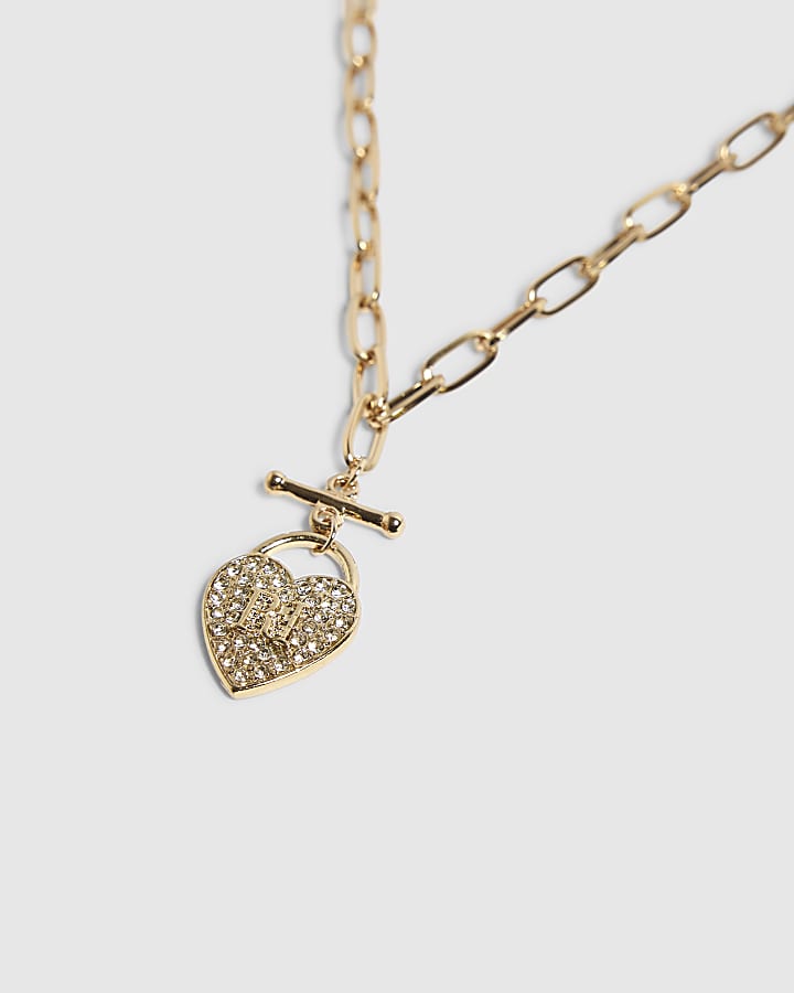 Girls Gold RI Padlock Necklace