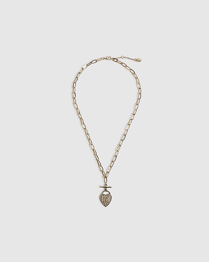 Girls Gold RI Padlock Necklace