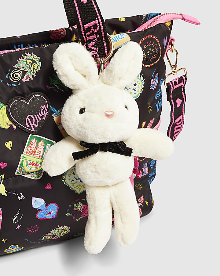White Bunny Keyring