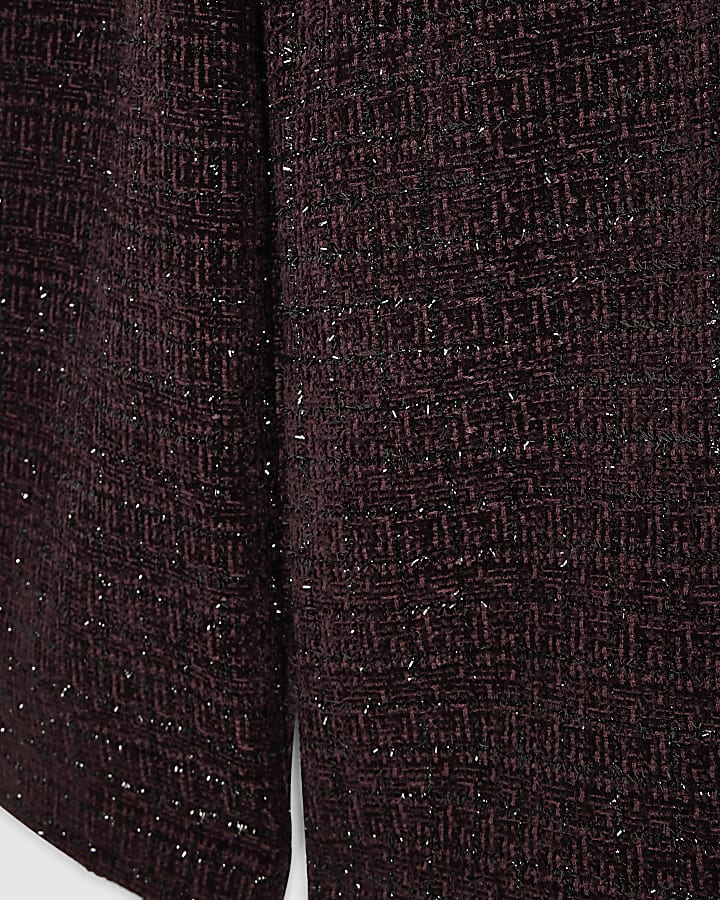 Girls Purple Boucle Waistcoat Set