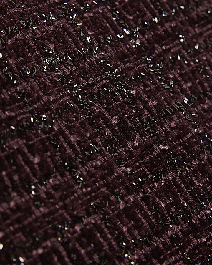 Girls Purple Boucle Heart Stud Skirt