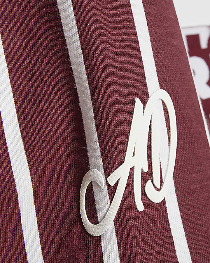 Boys Burgundy Stripe Pyjamas Set