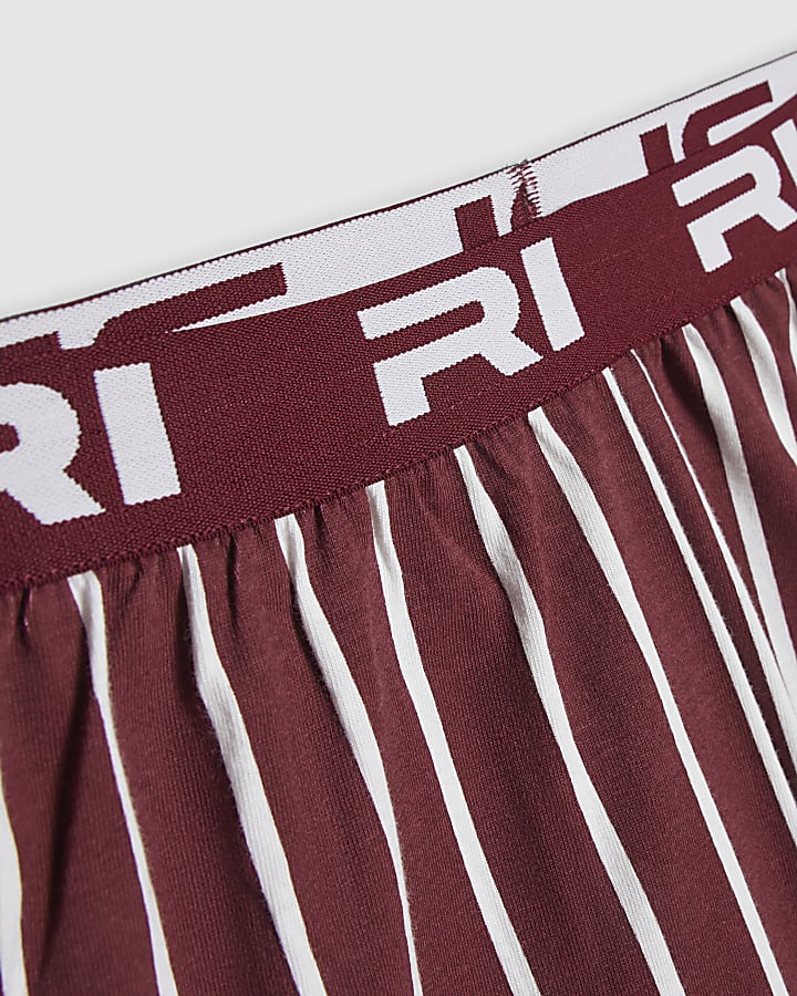 Boys Burgundy Stripe Pyjamas Set