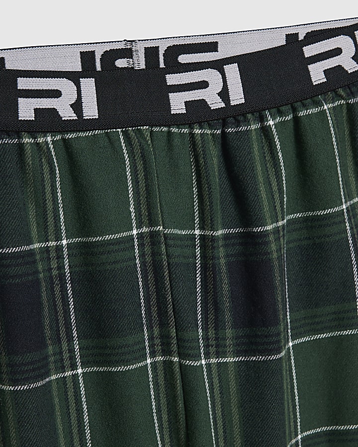 Boys Green 99 Graphic Check Pyjamas Set