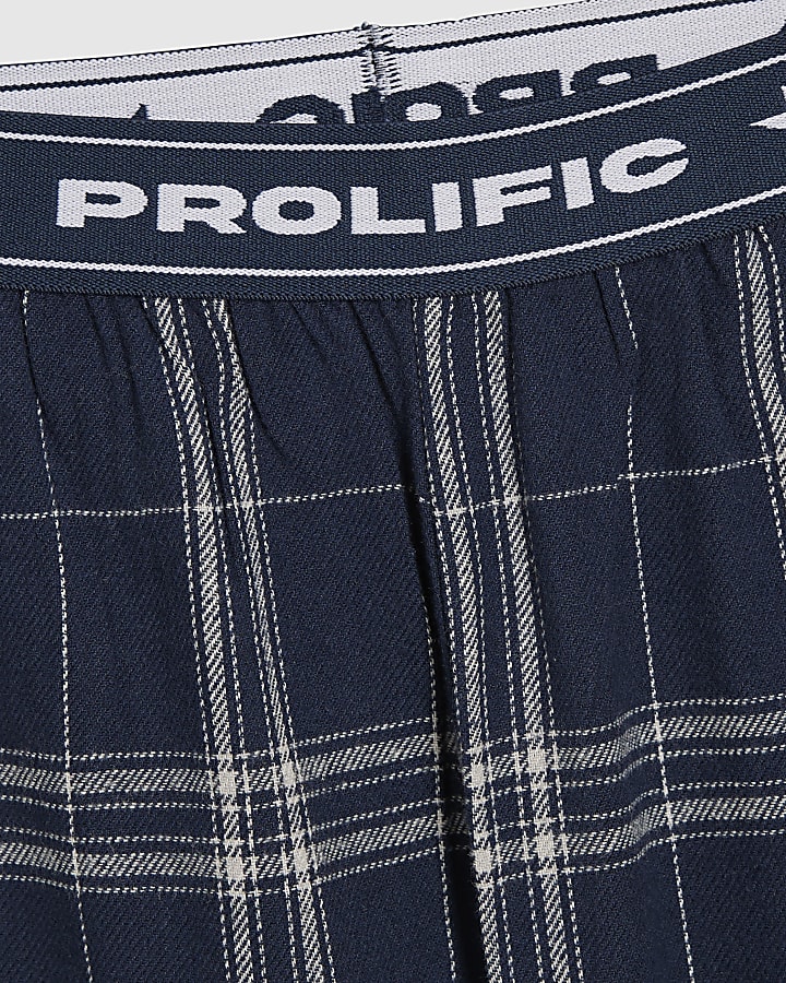 Boys Blue Check Sweatshirt Pyjamas Set