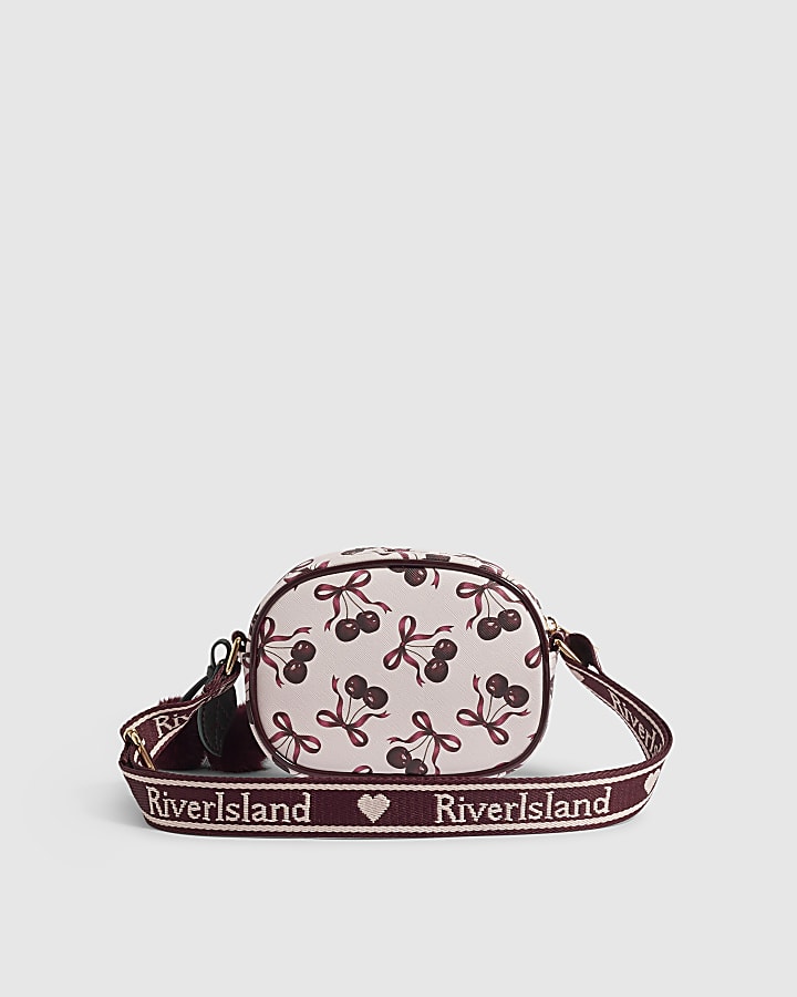 Pink Cherry Bow Crossbody Bag