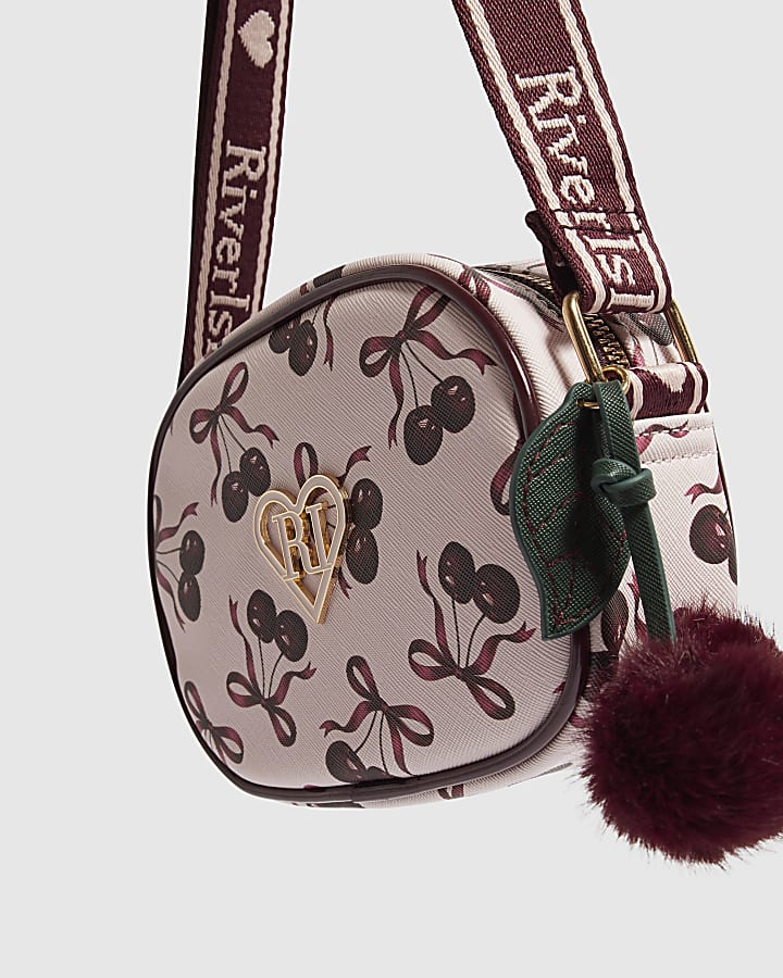 Pink Cherry Bow Crossbody Bag