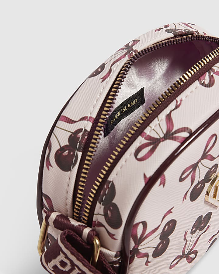 Pink Cherry Bow Crossbody Bag