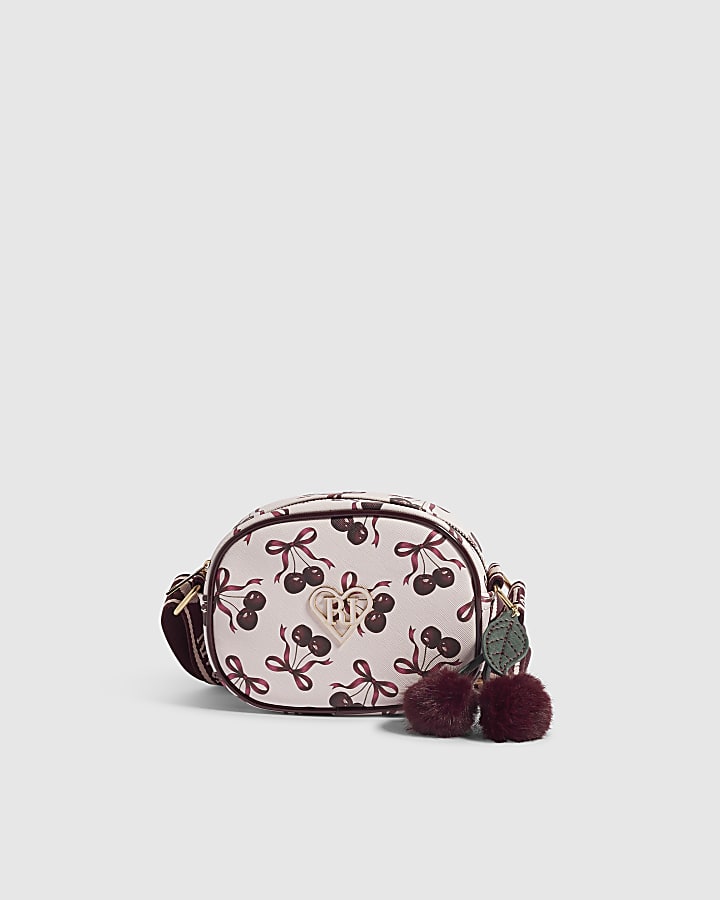 Pink Cherry Bow Crossbody Bag
