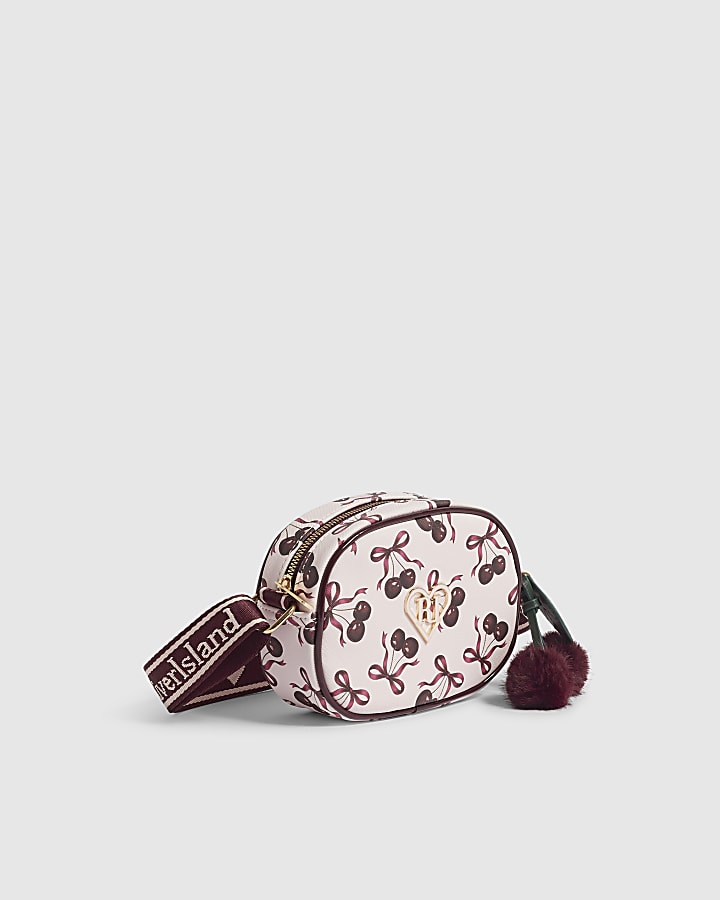 Pink Cherry Bow Crossbody Bag