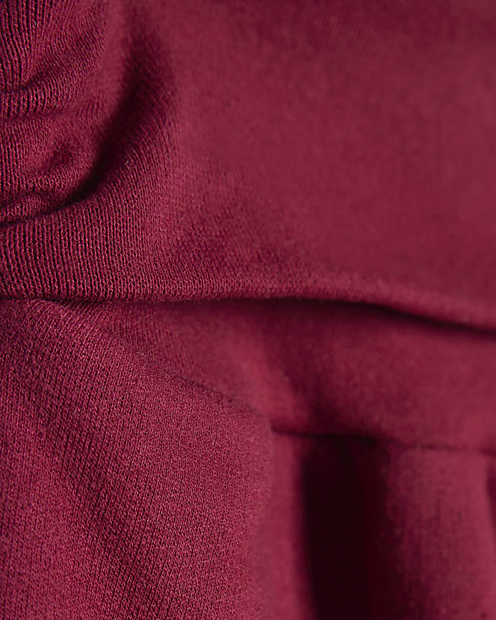 Girls Red Fold Over New York Joggers