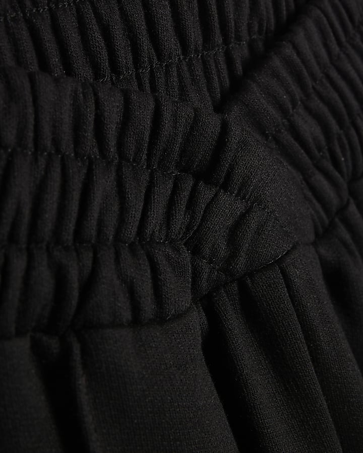 Girls Black Bow Joggers