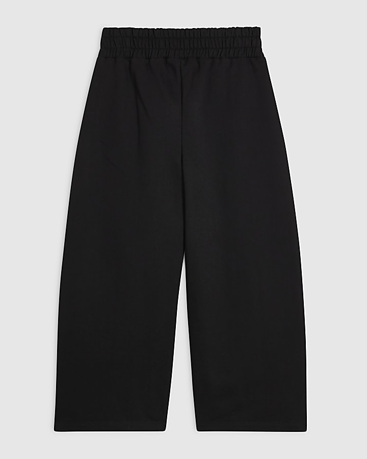 Girls Black Bow Joggers