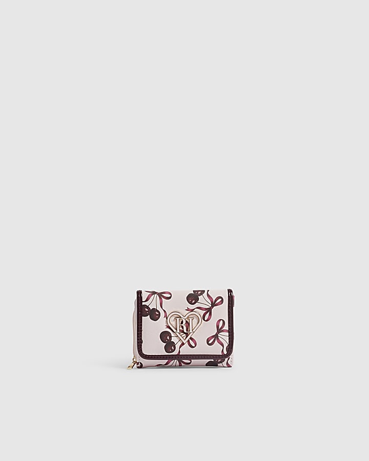 Girls Pink Cherry Bow Purse