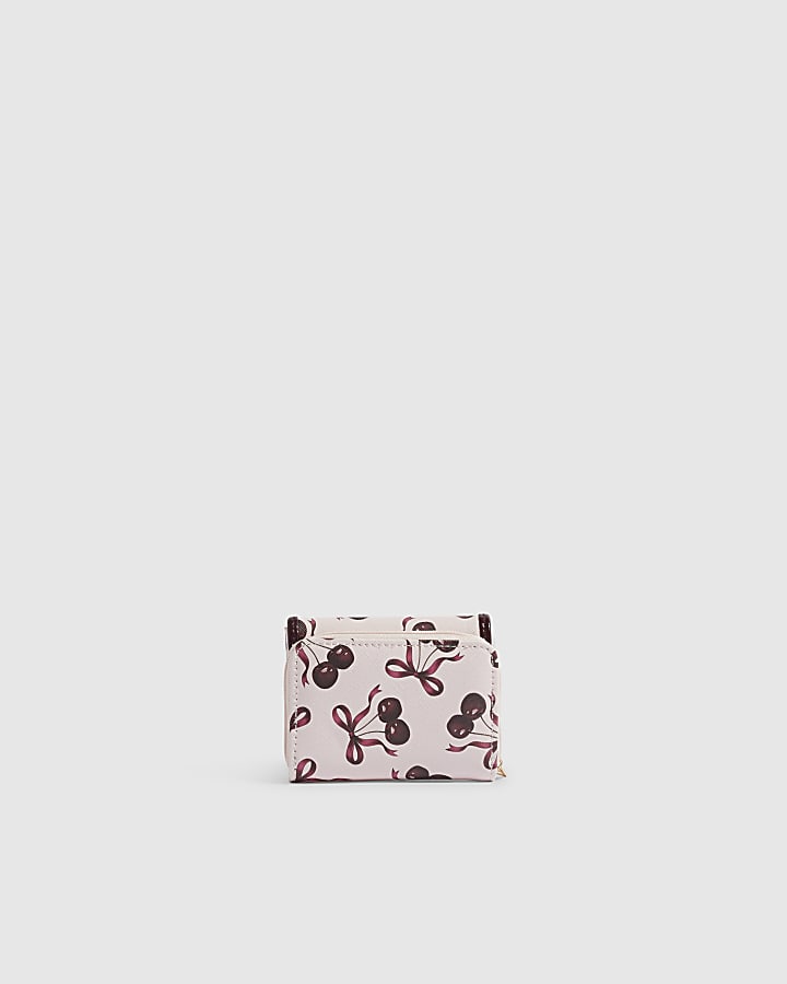 Girls Pink Cherry Bow Purse