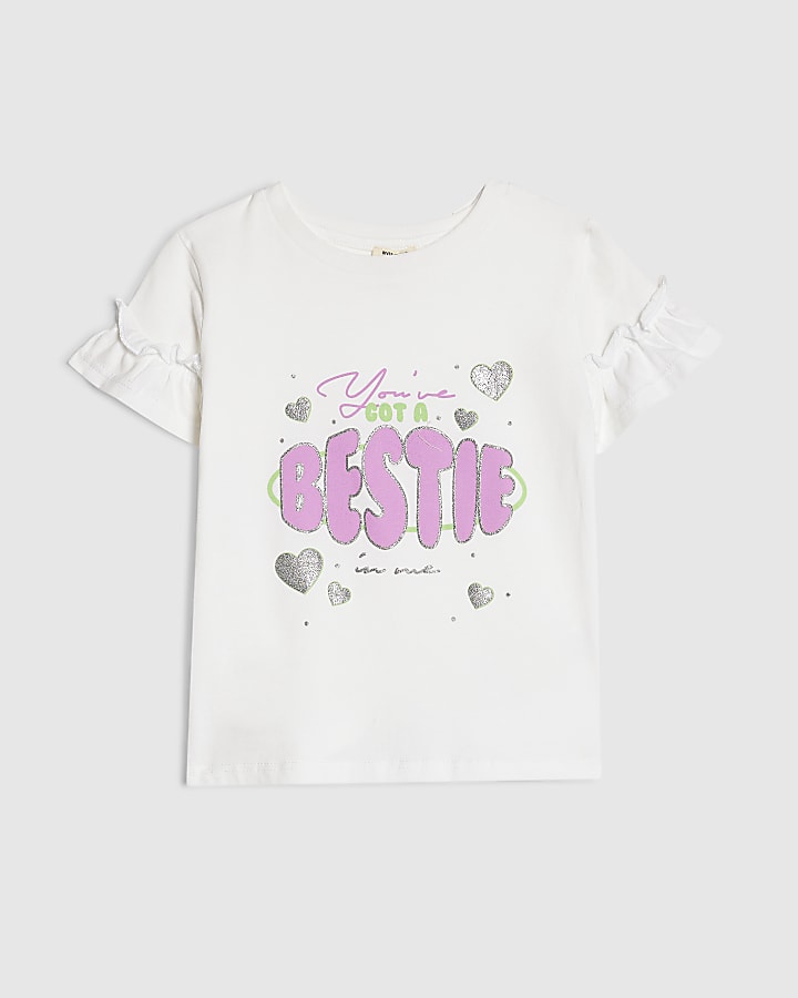 Mini Girls White Got a Bestie T-Shirt