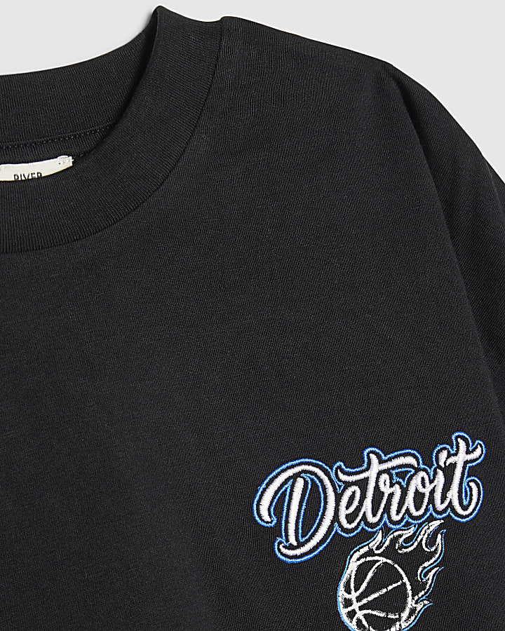 Boys Black Detroit Basketball T-Shirt