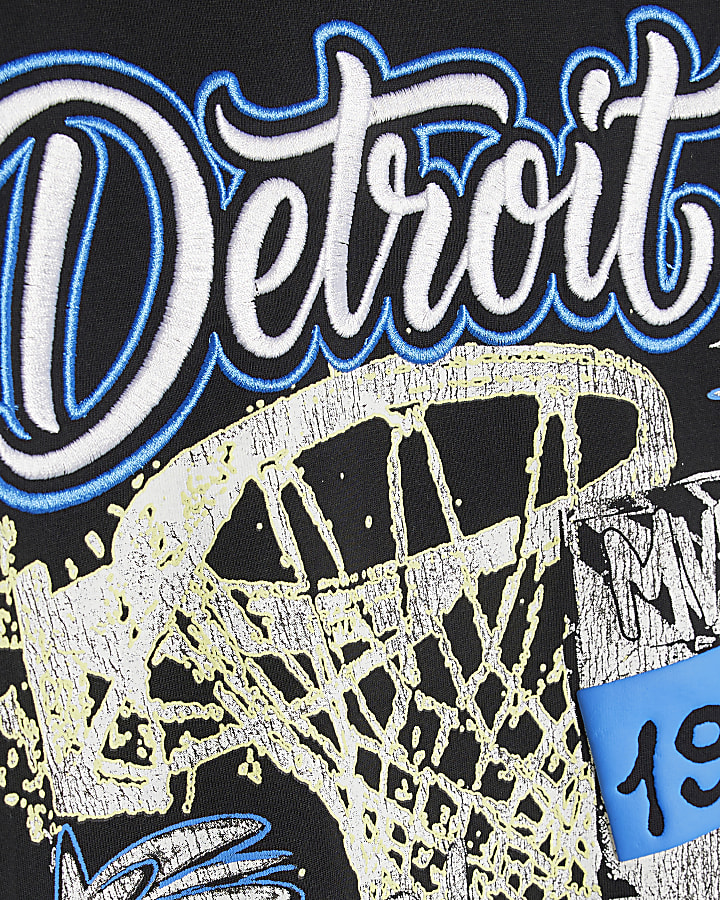 Boys Black Detroit Basketball T-Shirt